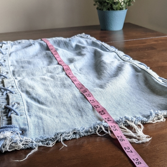 GRLFRND Crystal Lace Up Jean Skirt - Picture 8 of 10